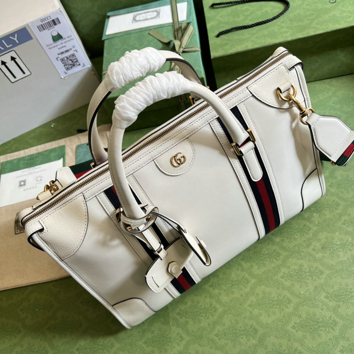 Gucci Bauletto Extra Large Duffle Bag White 715671