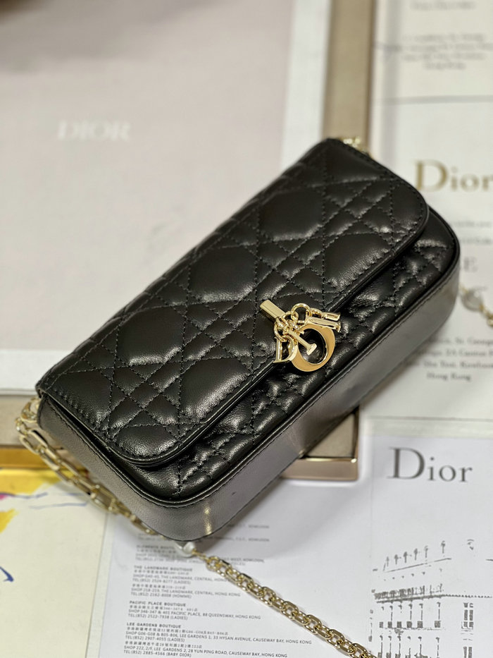 LADY DIOR PHONE POUCH Black D0977