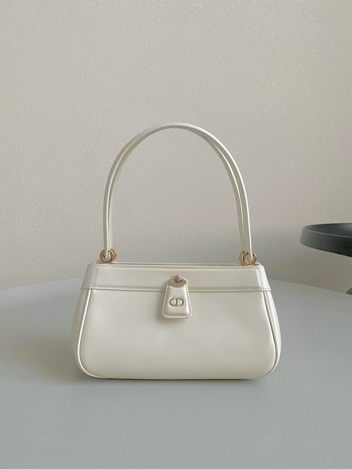 Small Dior Leather Key Bag White D6098