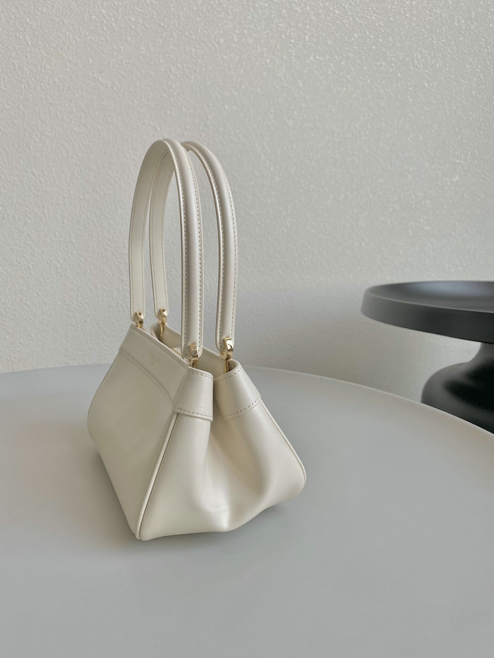 Small Dior Leather Key Bag White D6098