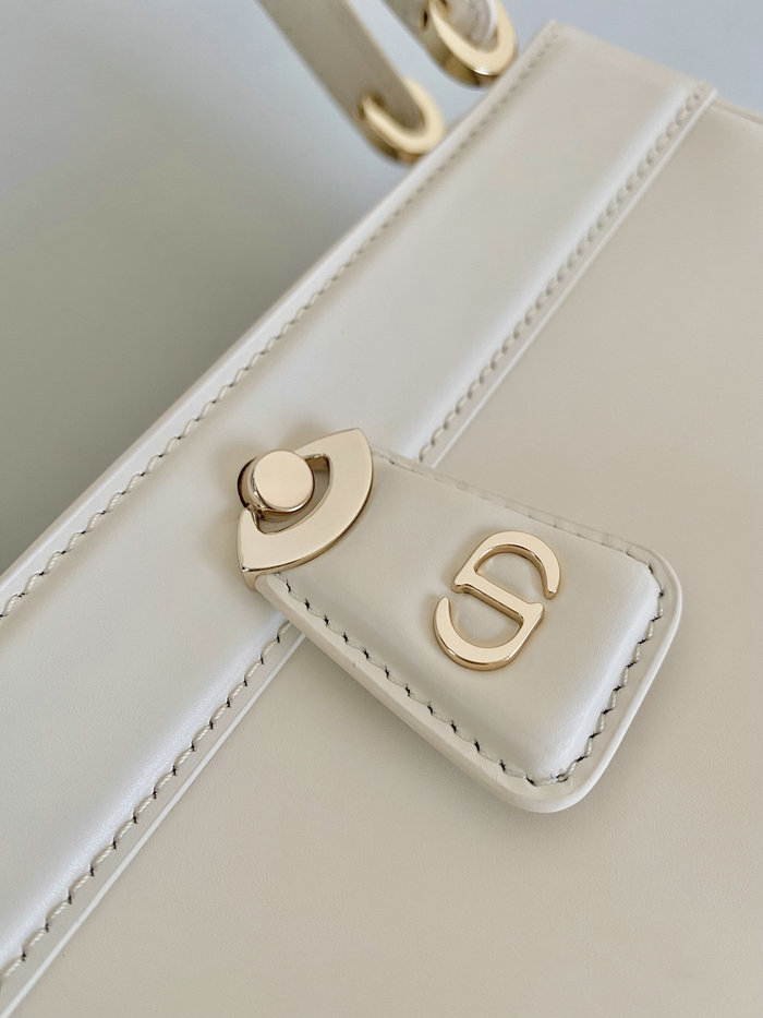 Small Dior Leather Key Bag White D6098