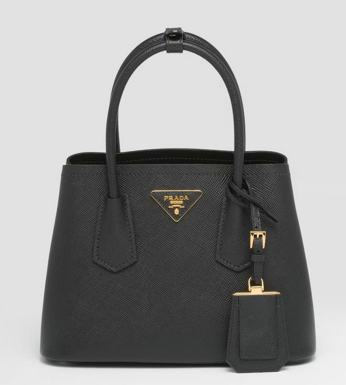 Prada Double Saffiano leather mini bag Black 1BG443