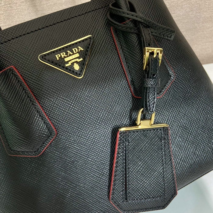 Prada Double Saffiano leather mini bag Black 1BG443