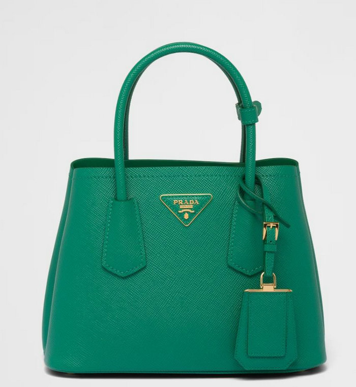 Prada Double Saffiano leather mini bag Green 1BG443