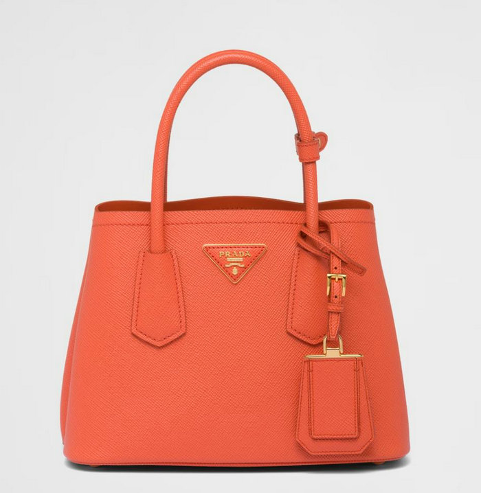 Prada Double Saffiano leather mini bag Orange 1BG443