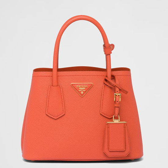 Prada Double Saffiano leather mini bag Orange 1BG443