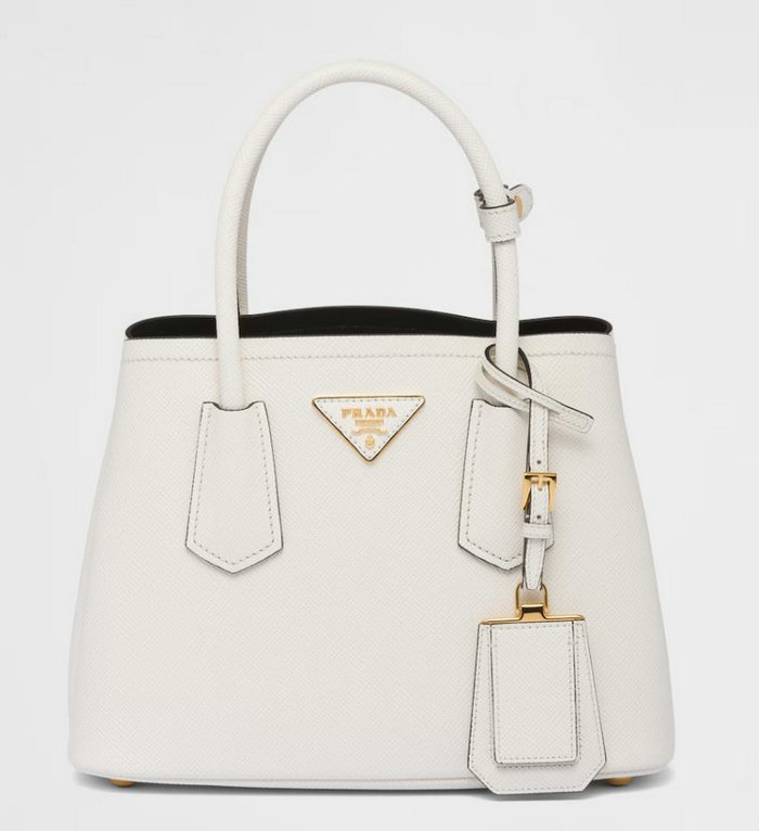 Prada Double Saffiano leather mini bag White 1BG443