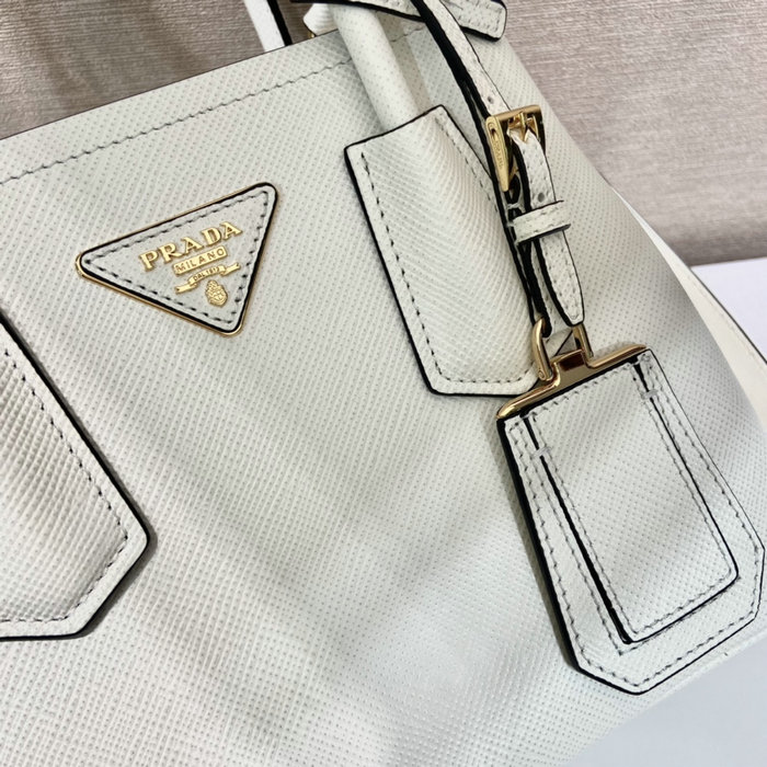 Prada Double Saffiano leather mini bag White 1BG443