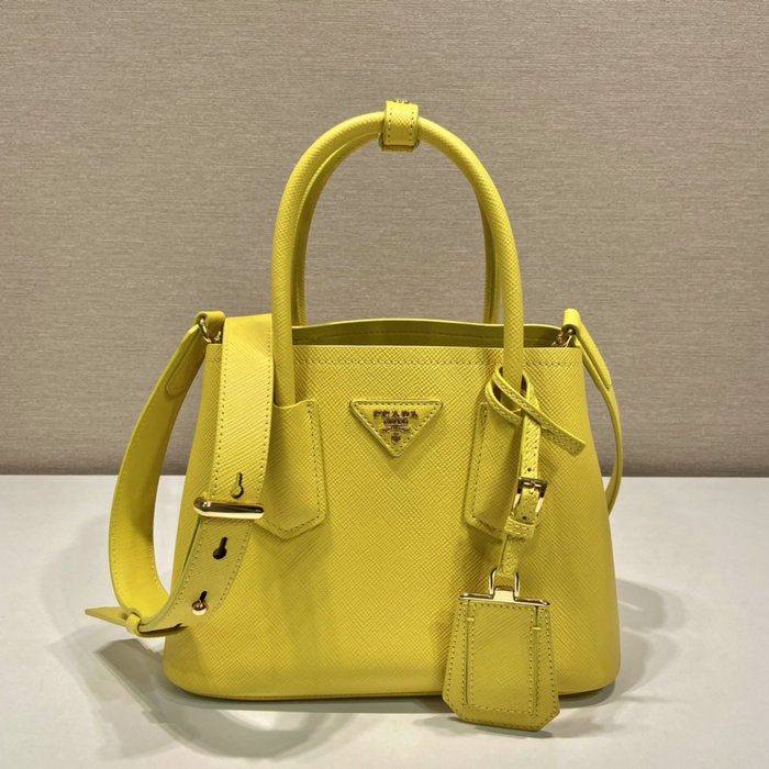 Prada Double Saffiano leather mini bag Yellow 1BG443