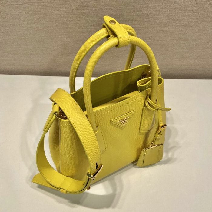 Prada Double Saffiano leather mini bag Yellow 1BG443