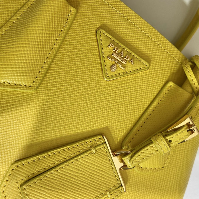 Prada Double Saffiano leather mini bag Yellow 1BG443