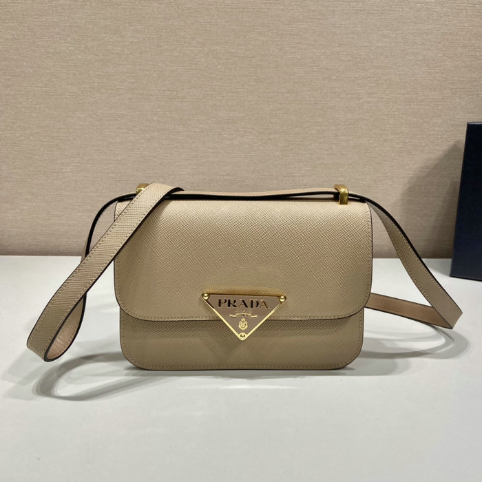 Prada Embleme Saffiano shoulder bag Beige 1BD320