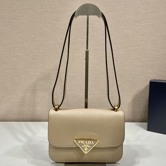 Prada Embleme Saffiano shoulder bag Beige 1BD320