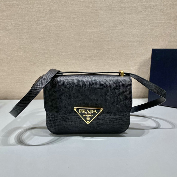 Prada Embleme Saffiano shoulder bag Black 1BD320