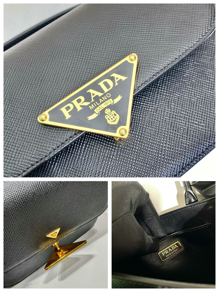 Prada Embleme Saffiano shoulder bag Black 1BD320