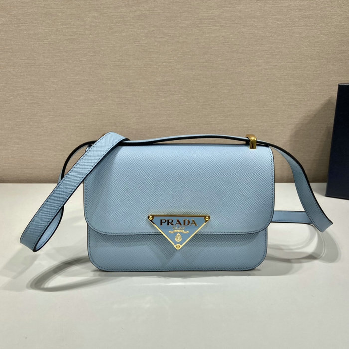 Prada Embleme Saffiano shoulder bag Blue 1BD320