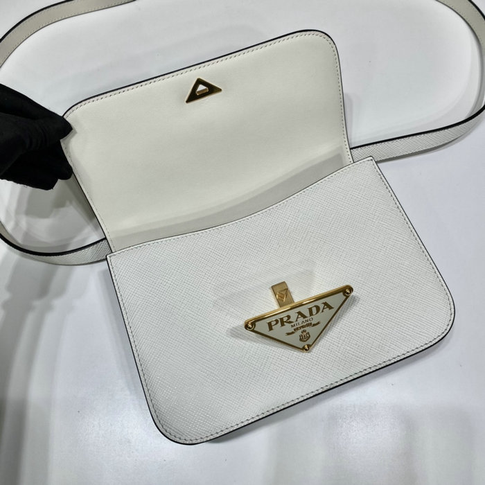 Prada Embleme Saffiano shoulder bag White 1BD320