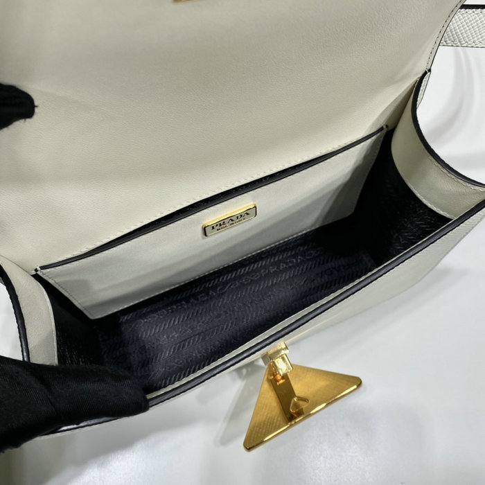 Prada Embleme Saffiano shoulder bag White 1BD320