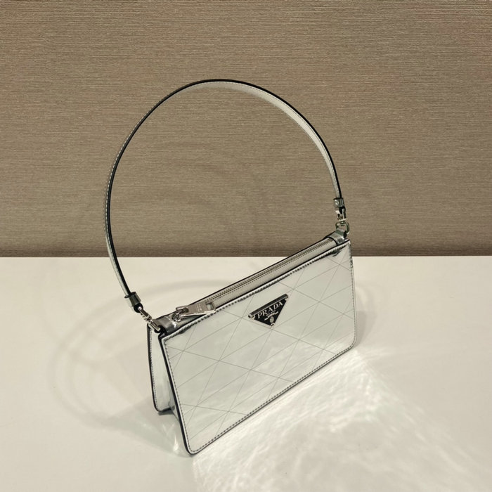 Prada Shoulder Bag Silver 1BC155