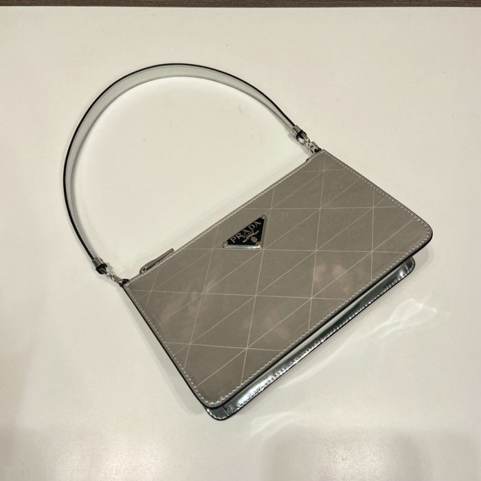 Prada Shoulder Bag Silver 1BC155