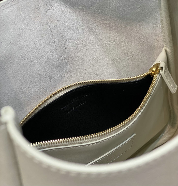 Saint Laurent LE 5 A 7 SOFT SMALL Hobo Bag White 713938