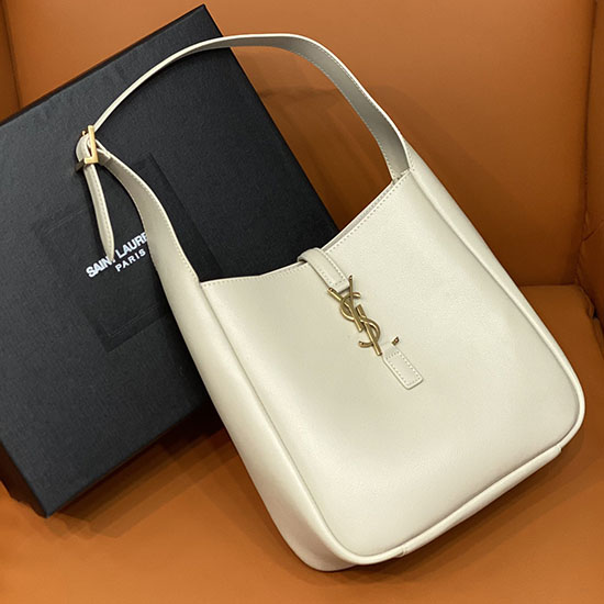 Saint Laurent LE 5 A 7 SOFT SMALL Hobo Bag White 713938