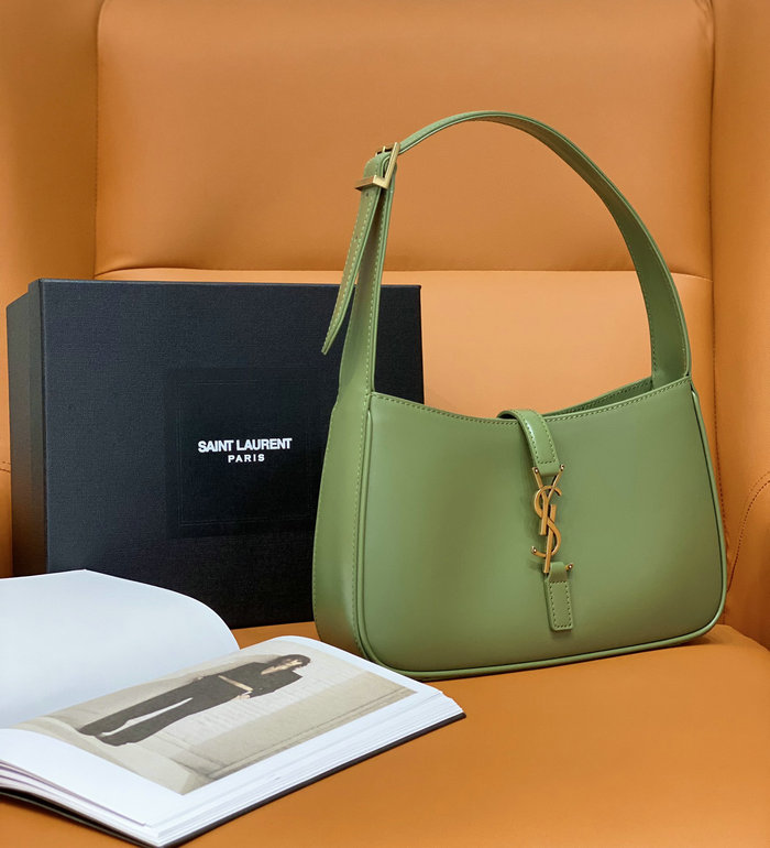 Saint Laurent Monogram Smooth Leahter Hobo Bag Green 657228