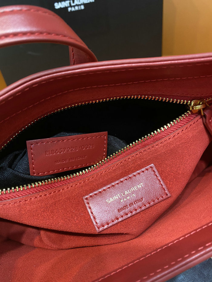 Saint Laurent Monogram Smooth Leahter Hobo Bag Red 657228