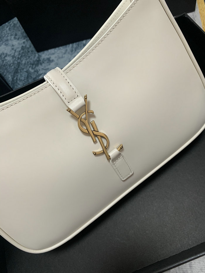 Saint Laurent Monogram Smooth Leahter Hobo Bag White 657228