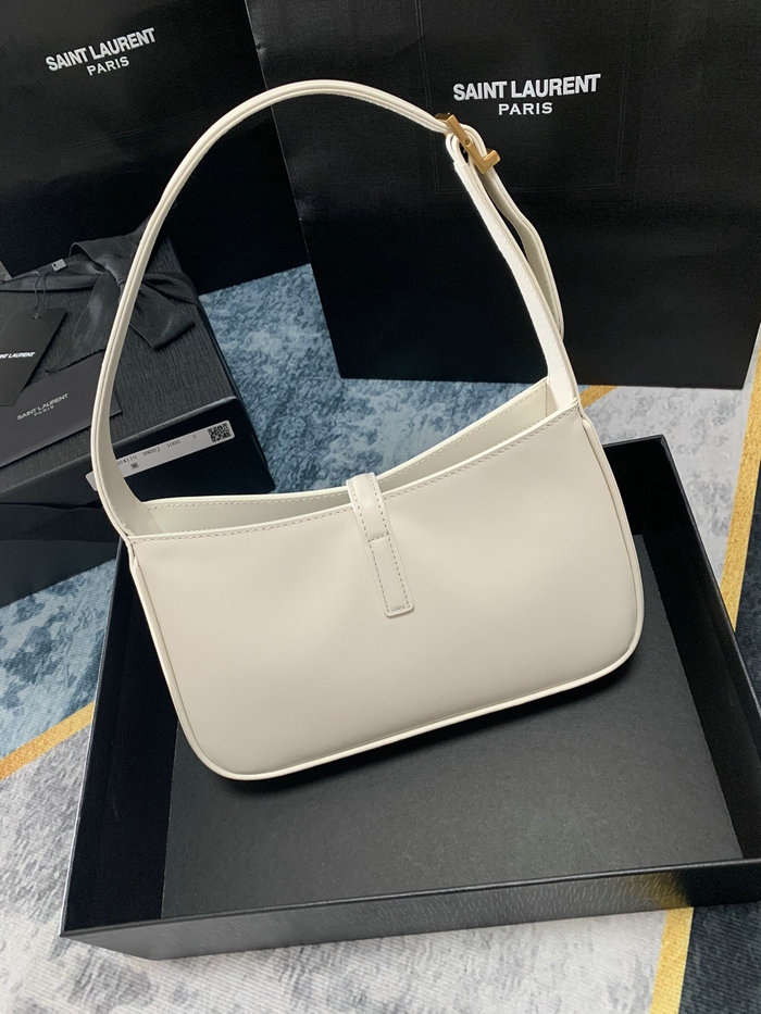 Saint Laurent Monogram Smooth Leahter Hobo Bag White 657228