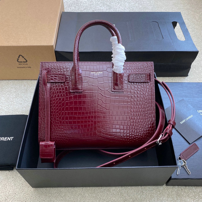 Saint Laurent Sac De Jour BABY Bag Burgundy 421863