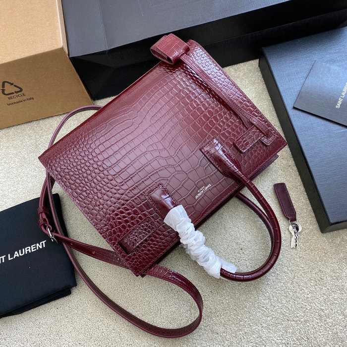 Saint Laurent Sac De Jour BABY Bag Burgundy 421863