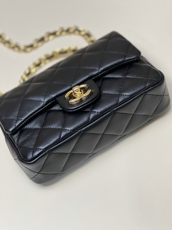 Chanel Small Flap Bag With Top Handle Black AS4023