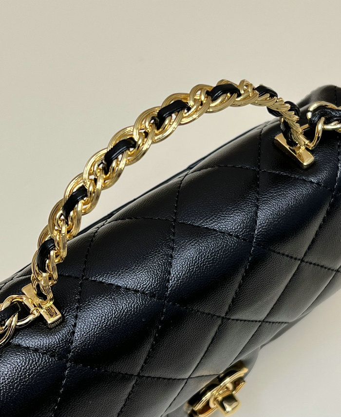 Chanel Small Flap Bag With Top Handle Black AS4023