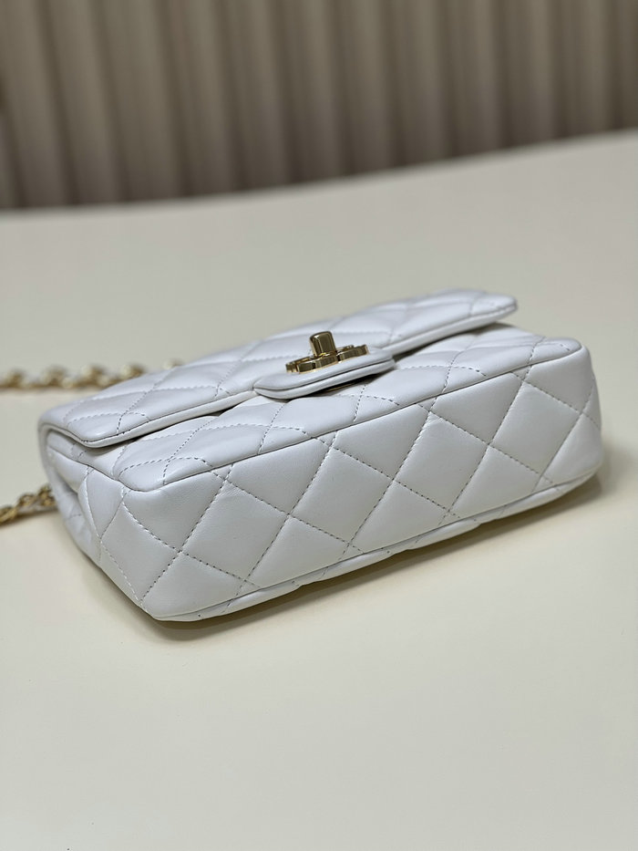 Chanel Small Flap Bag With Top Handle White AS4023