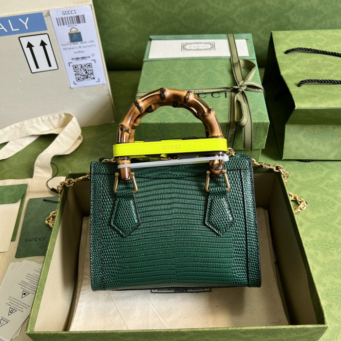 Gucci Diana lizard mini bag Green 675800