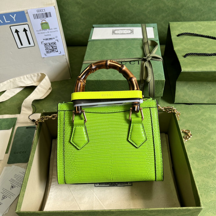 Gucci Diana lizard mini bag Pastel Green 675800