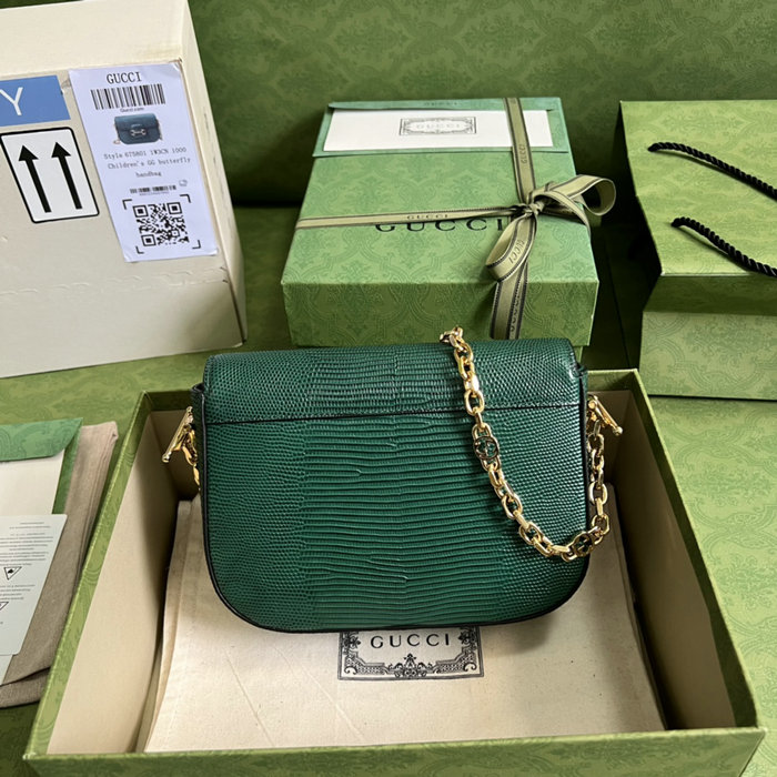 Gucci Horsebit 1955 lizard mini bag Green 675801