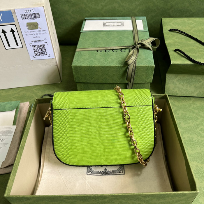 Gucci Horsebit 1955 lizard mini bag Pastel Green 675801