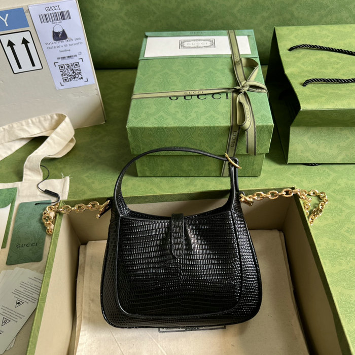 Gucci Jackie 1961 lizard mini bag Black 675799