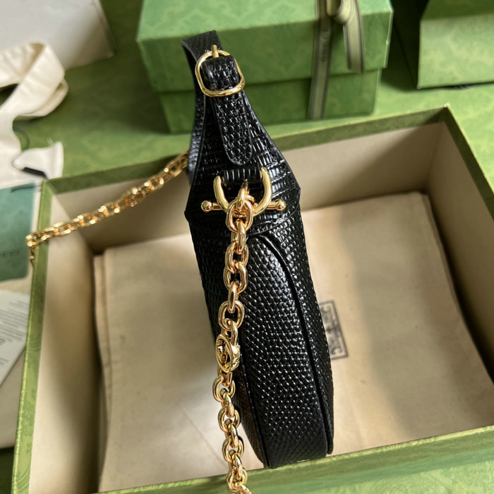 Gucci Jackie 1961 lizard mini bag Black 675799