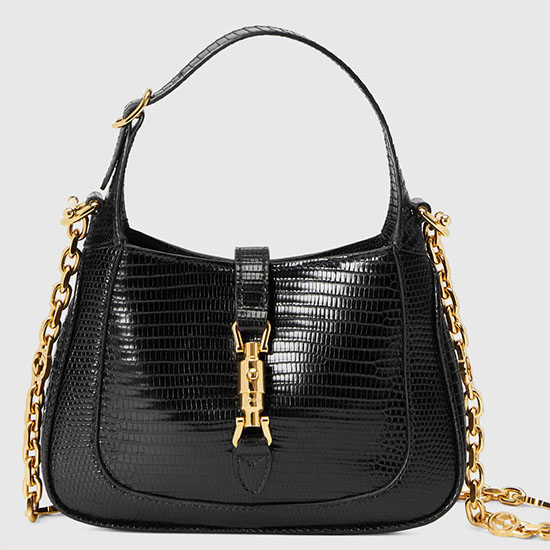 Gucci Jackie 1961 lizard mini bag Black 675799