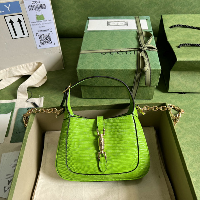 Gucci Jackie 1961 lizard mini bag Pastel Green 675799