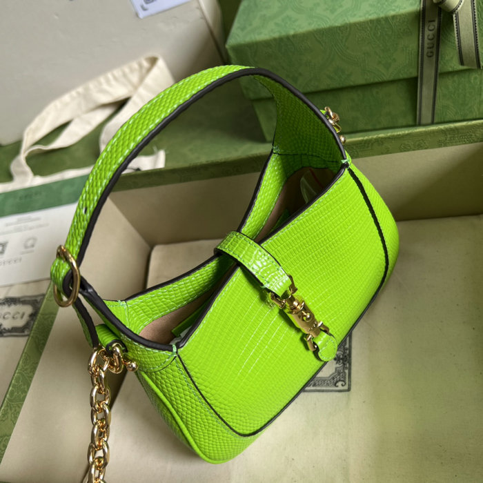 Gucci Jackie 1961 lizard mini bag Pastel Green 675799