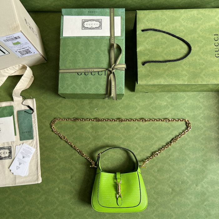 Gucci Jackie 1961 lizard mini bag Pastel Green 675799