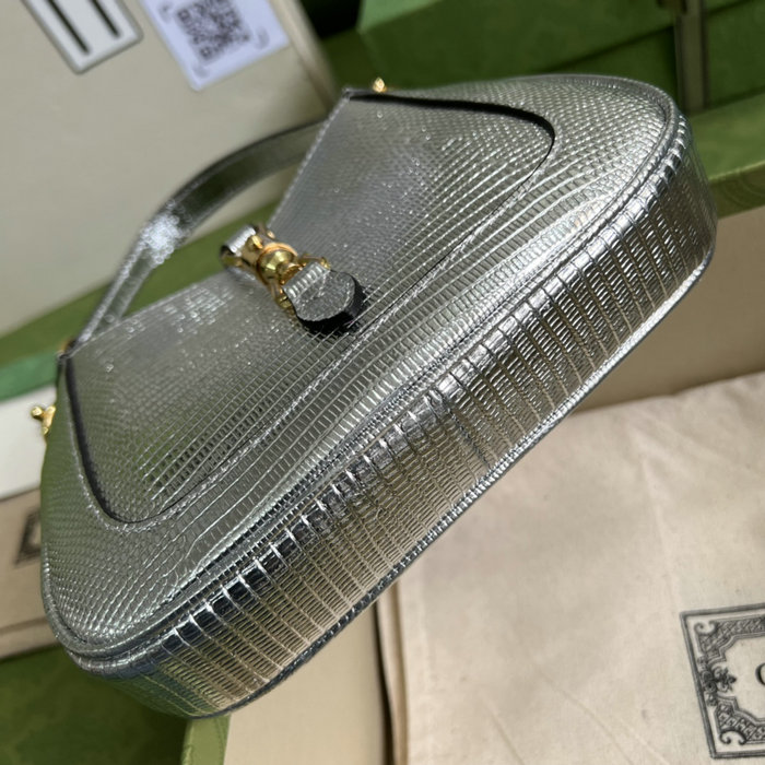 Gucci Jackie 1961 lizard mini bag Silver 675799