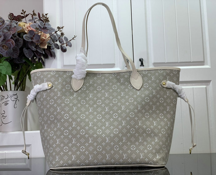 Louis Vuitton Denim Neverfull MM White M40995