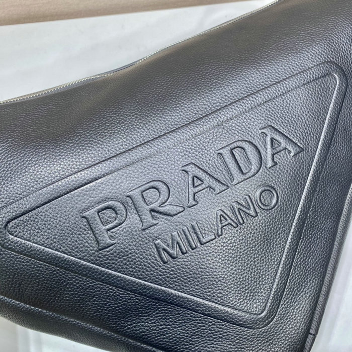 Prada Large leather Triangle bag Black 2VY007