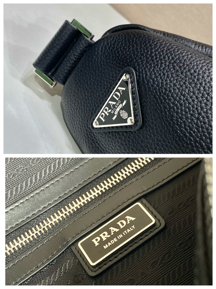 Prada Large leather Triangle bag Black 2VY007