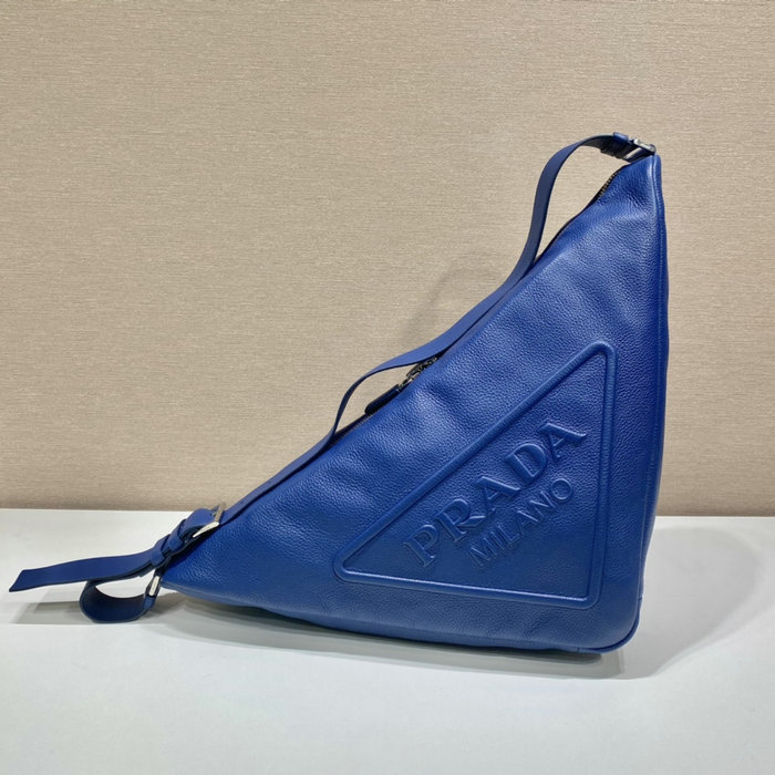 Prada Large leather Triangle bag Blue 2VY007